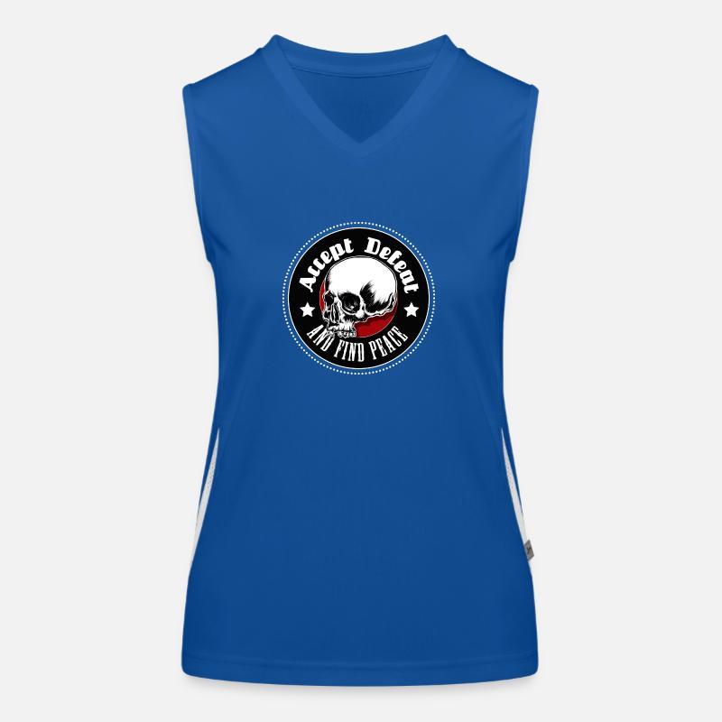 Accept Deafeat Skull Women's Functional Contrast Tank Top