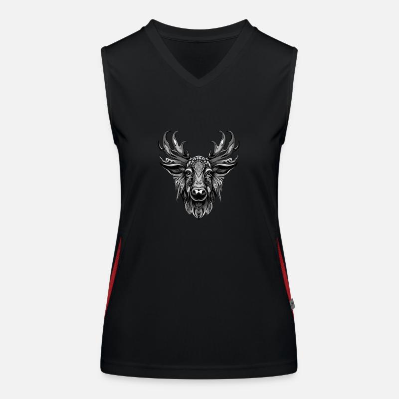 Elch Porträt Kopf Tier Funktionelles Kontrast-Tank Top für Frauen