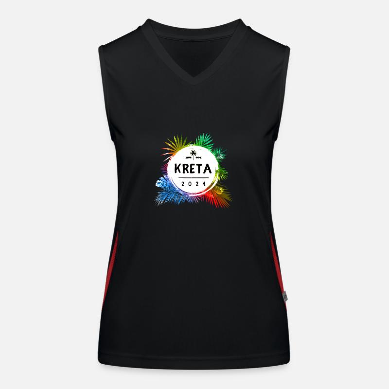 Kreta 2024 Bunt Funktionelles Kontrast-Tank Top für Frauen