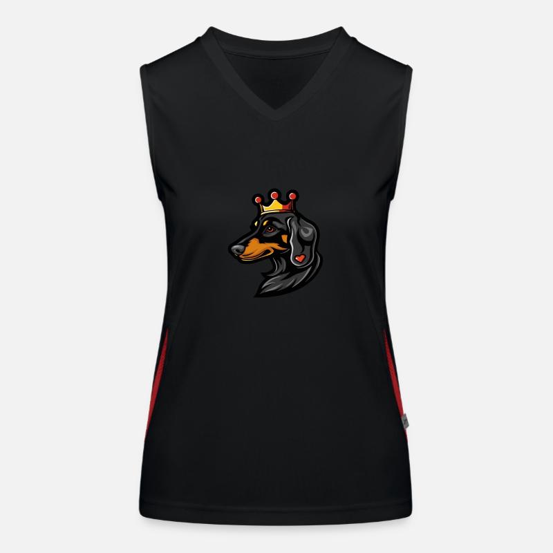 Dachshund Hund Dackel Krone Funktionelles Kontrast-Tank Top für Frauen