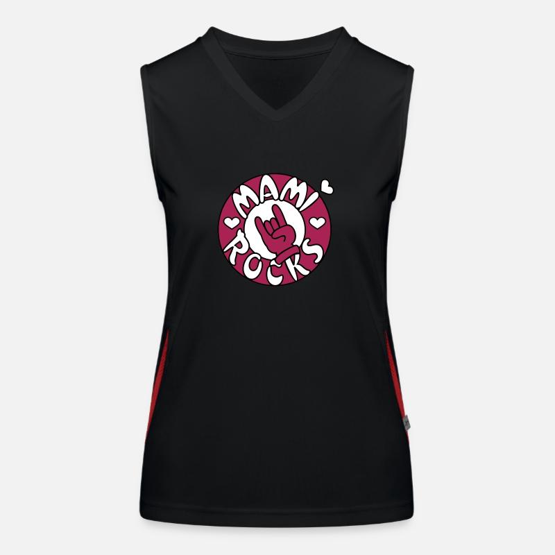 mami rocks (circle, 3c) Women's Functional Contrast Tank Top