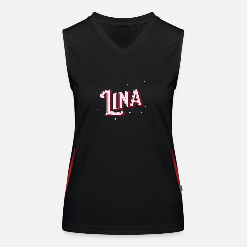 Lina name personalized Women's Functional Contrast Tank Top