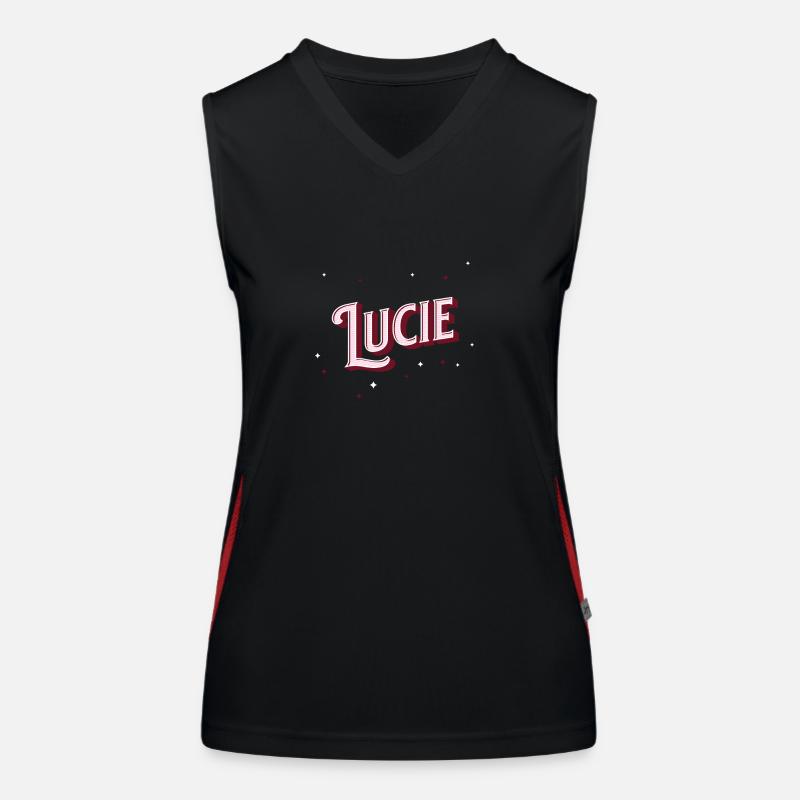 Lucie name personalized Women's Functional Contrast Tank Top