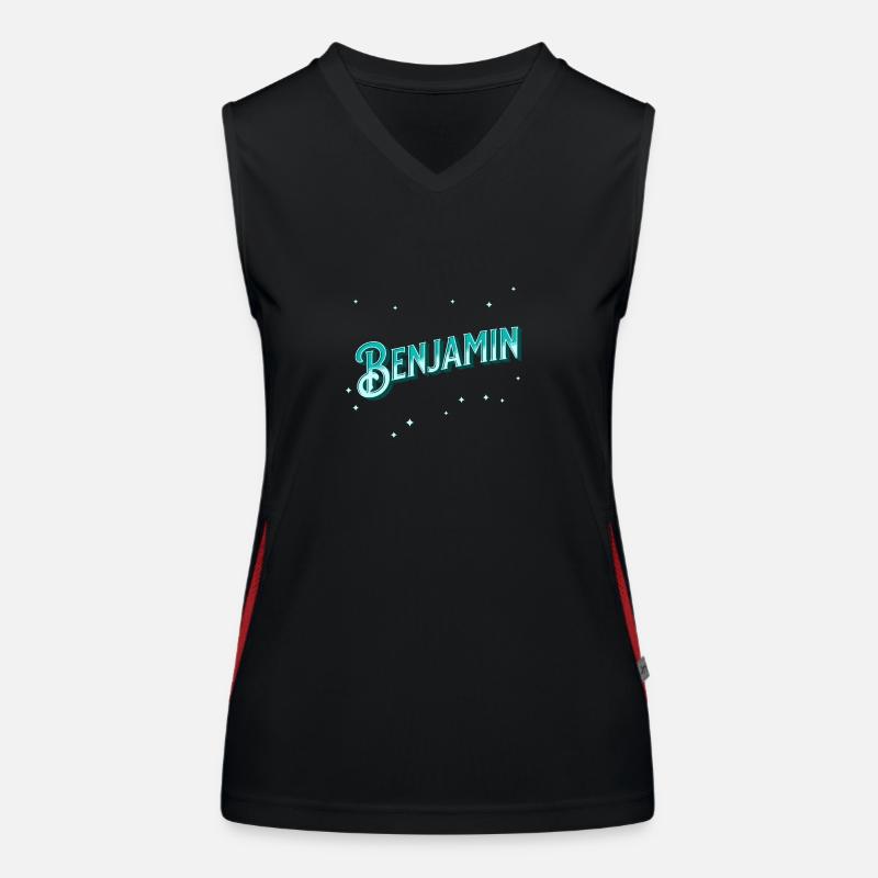 Benjamin name personalized Women's Functional Contrast Tank Top