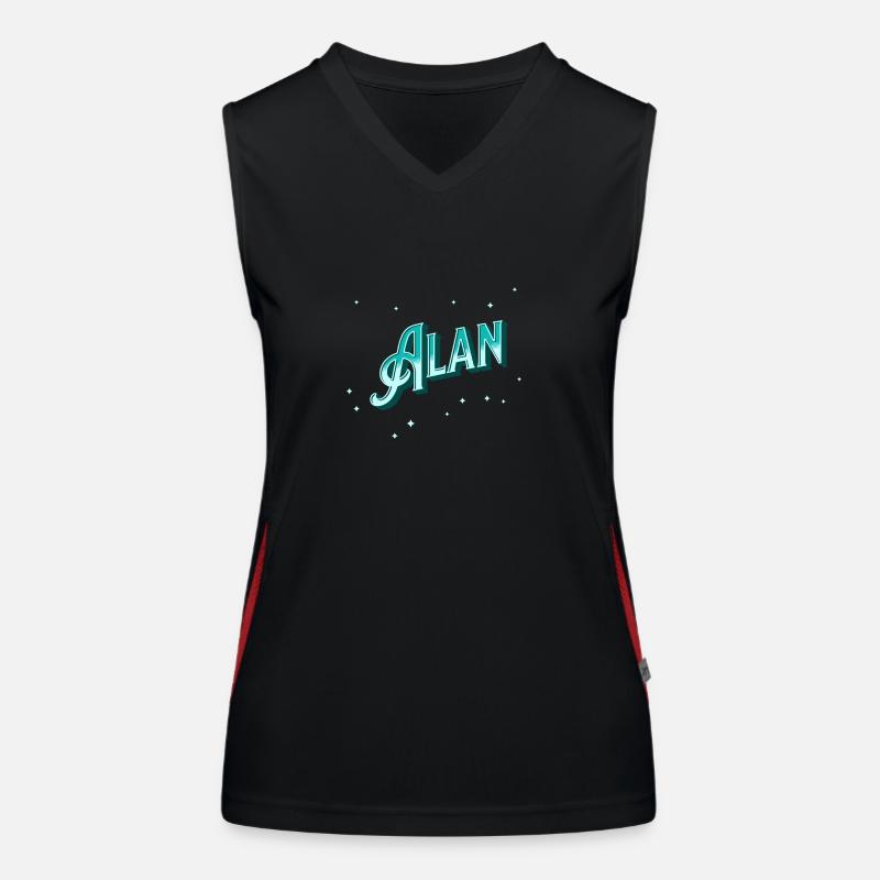 Alan name personalized Women's Functional Contrast Tank Top