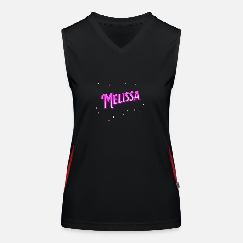 Melissa name personalized Women's Functional Contrast Tank Top