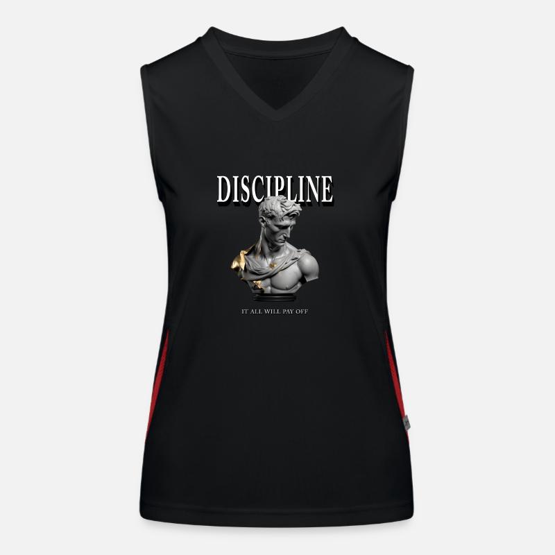 Disziplin Griechische Statue – It All Will Pay Off Funktionelles Kontrast-Tank Top für Frauen