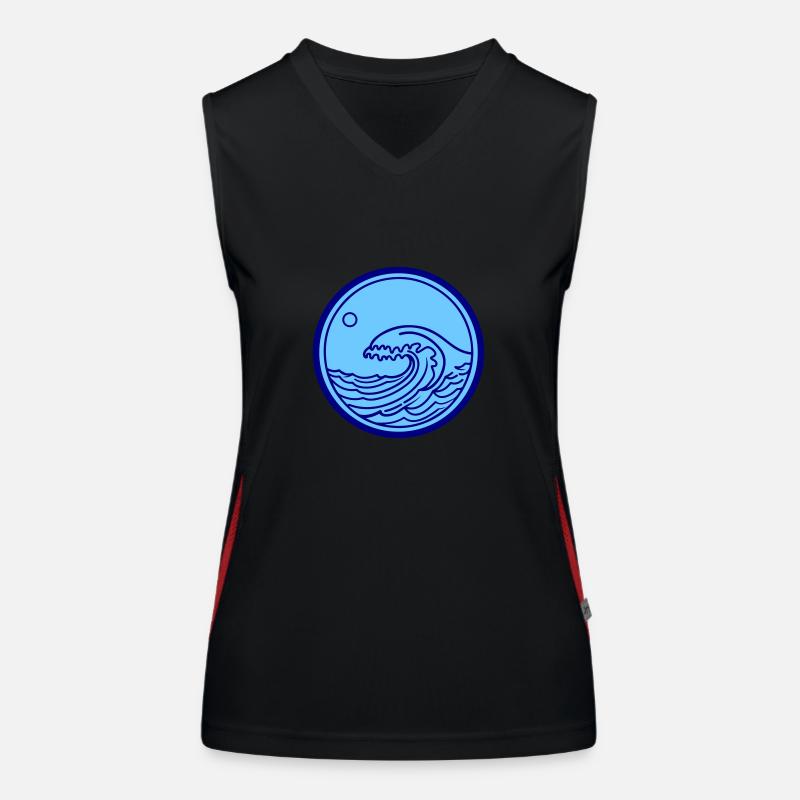Sea Ocean Wave Water Women's Functional Contrast Tank Top