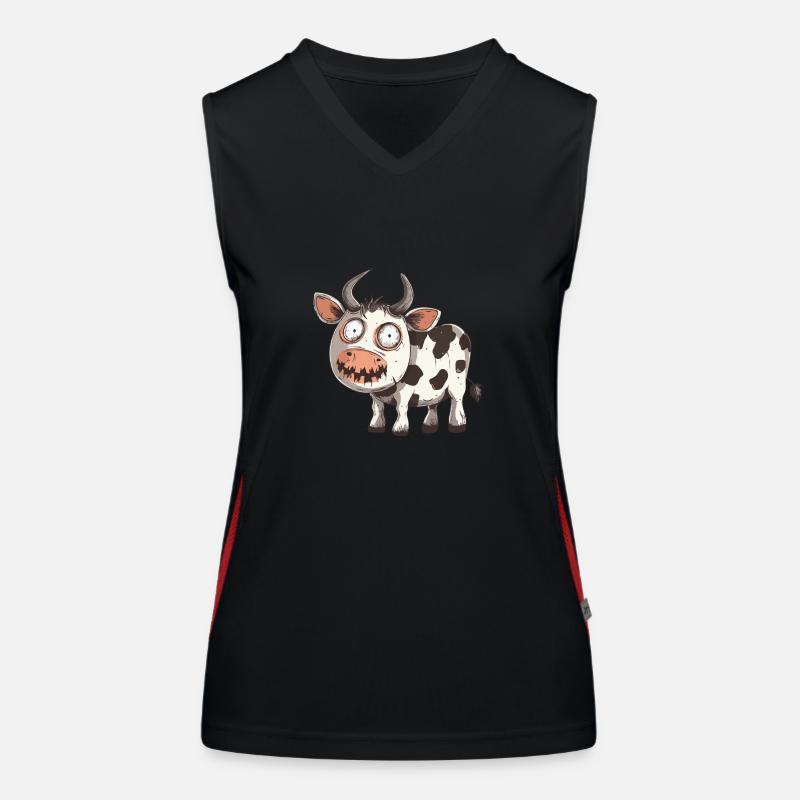 Vache Halloween Zombie Débardeur respirant contrasté Femme