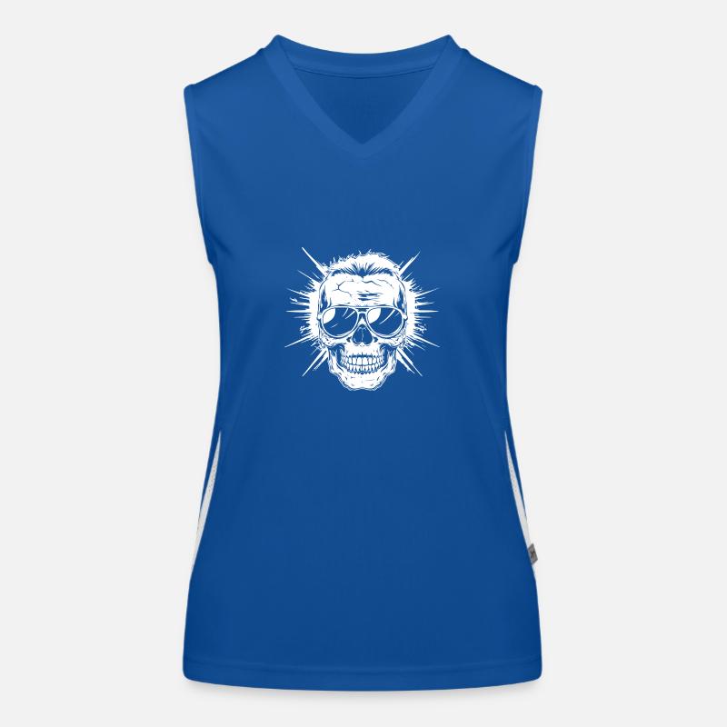 Punker Totenkopf Party Funktionelles Kontrast-Tank Top für Frauen