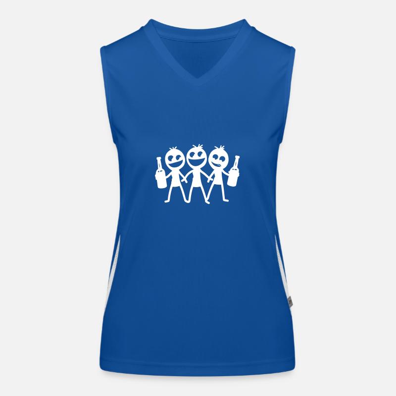 Strichmännchen Junggesellenabschied Funktionelles Kontrast-Tank Top für Frauen