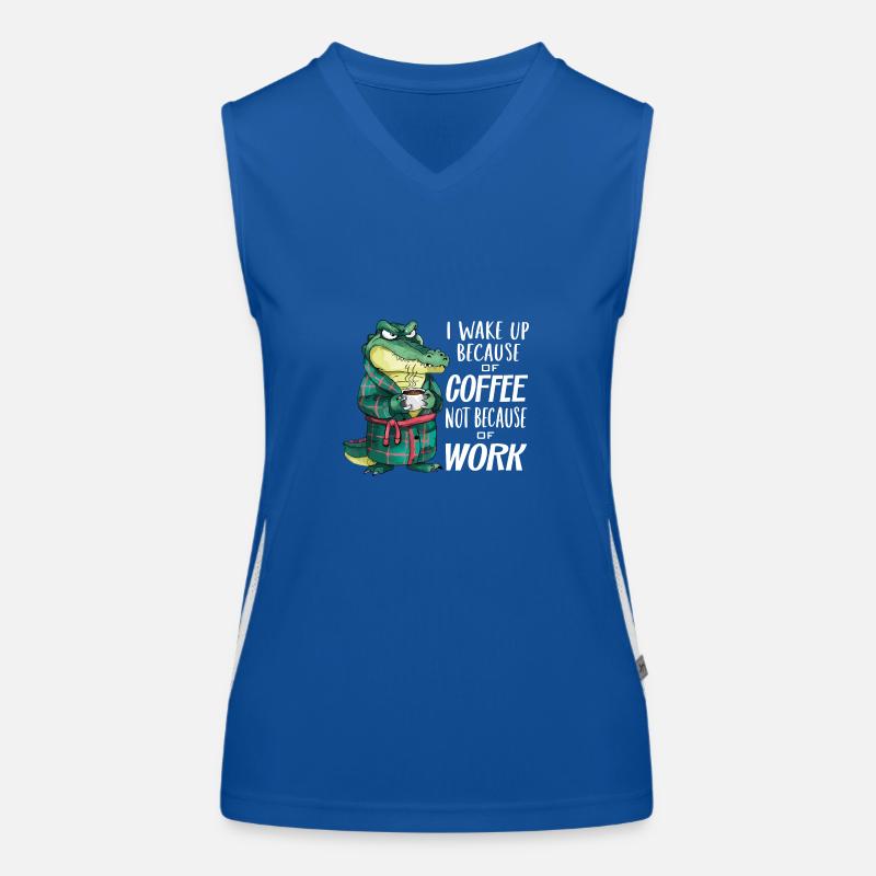 I get up for coffee, not for work Women's Functional Contrast Tank Top