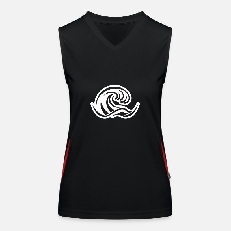 Ocean Wave Symbol Sea Women's Functional Contrast Tank Top