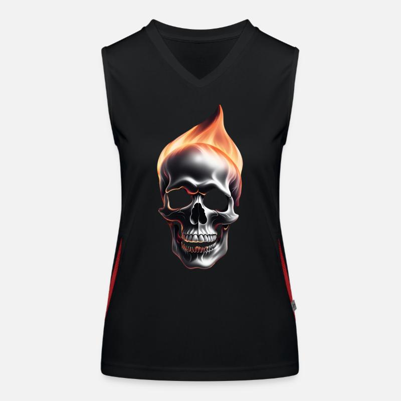Crâne en feu Débardeur respirant contrasté Femme
