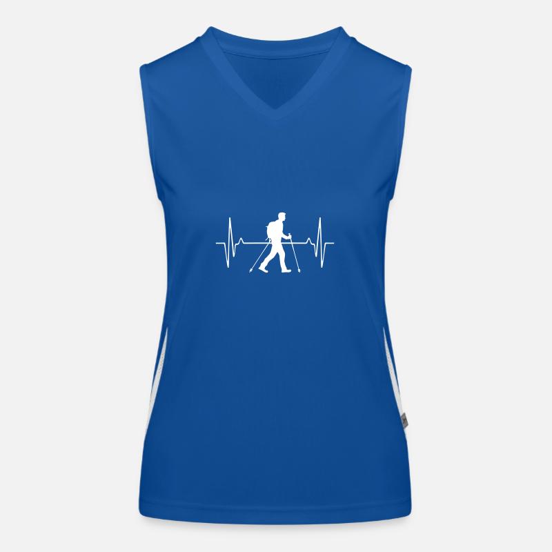 Nordic Walking Man Pulse Frequency Women's Functional Contrast Tank Top