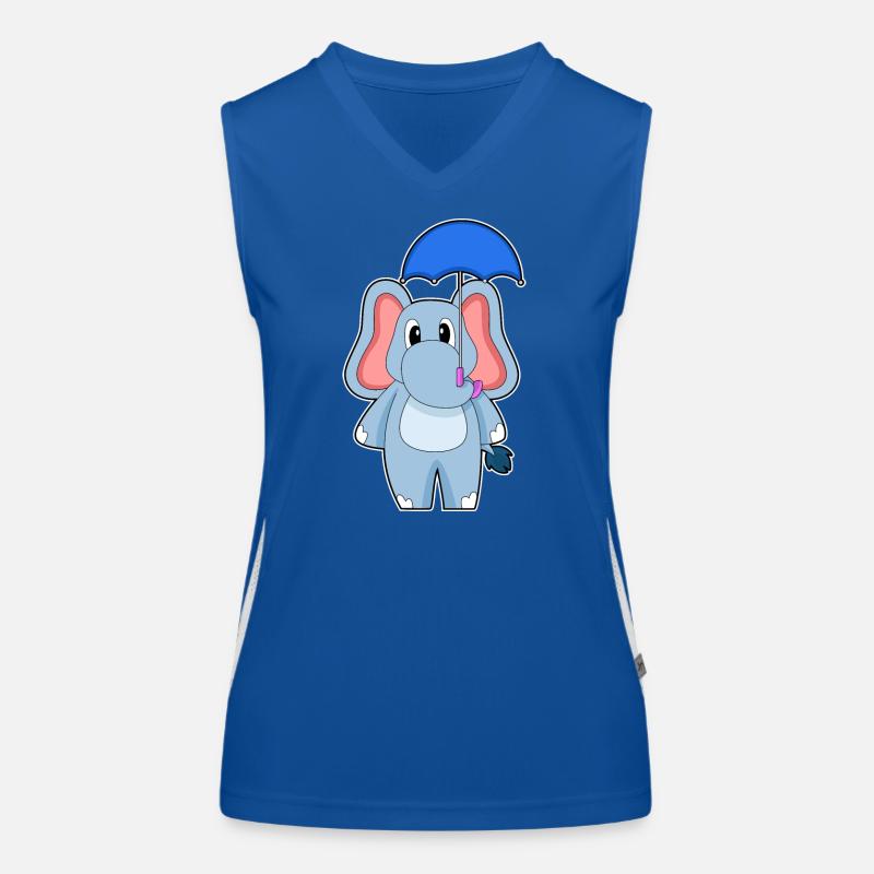 Elefant Regenschirm Funktionelles Kontrast-Tank Top für Frauen