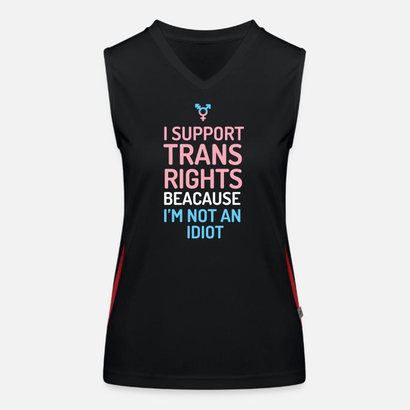 Ich unterstütze Trans-Rechte Funktionelles Kontrast-Tank Top für Frauen