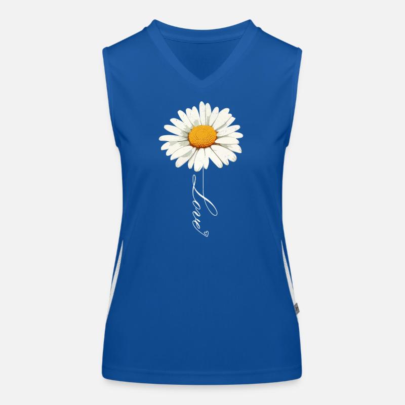 Gänseblümchenblume mit Liebe Skript Funktionelles Kontrast-Tank Top für Frauen