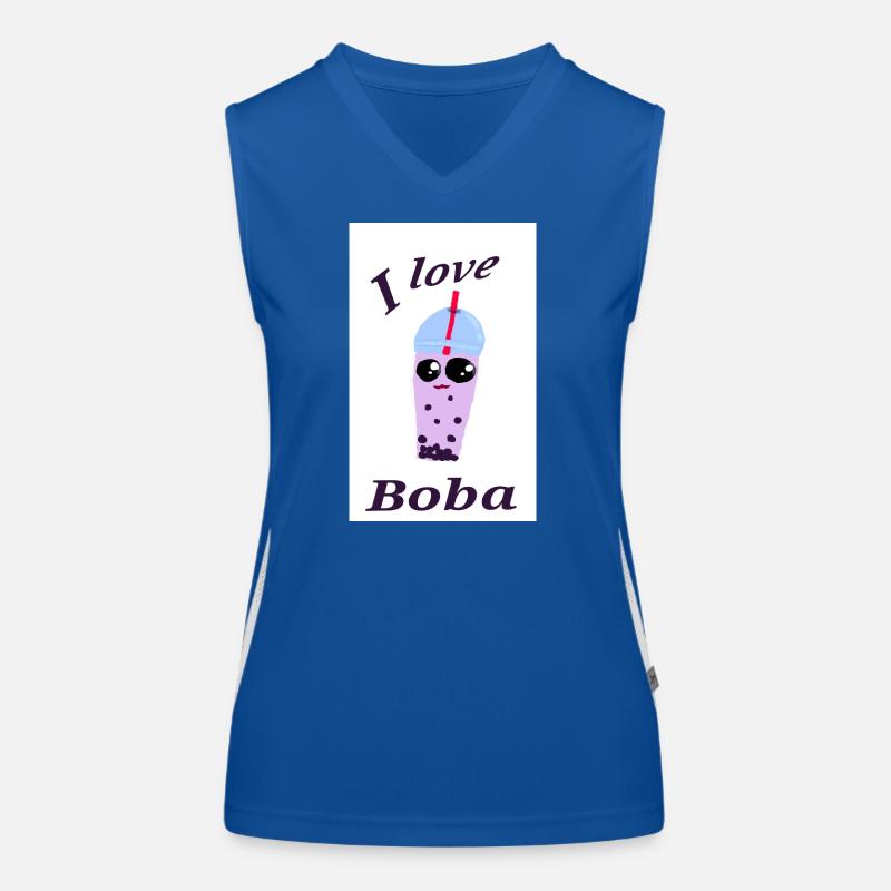 Funny Bubble Tea Illustration Women's Functional Contrast Tank Top
