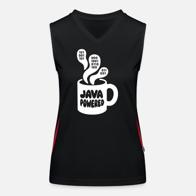 Java Powered Mug: Binary Steam Funktionelles Kontrast-Tank Top für Frauen