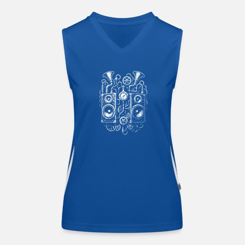 Steampunk Audio Gear Illustration Funktionelles Kontrast-Tank Top für Frauen