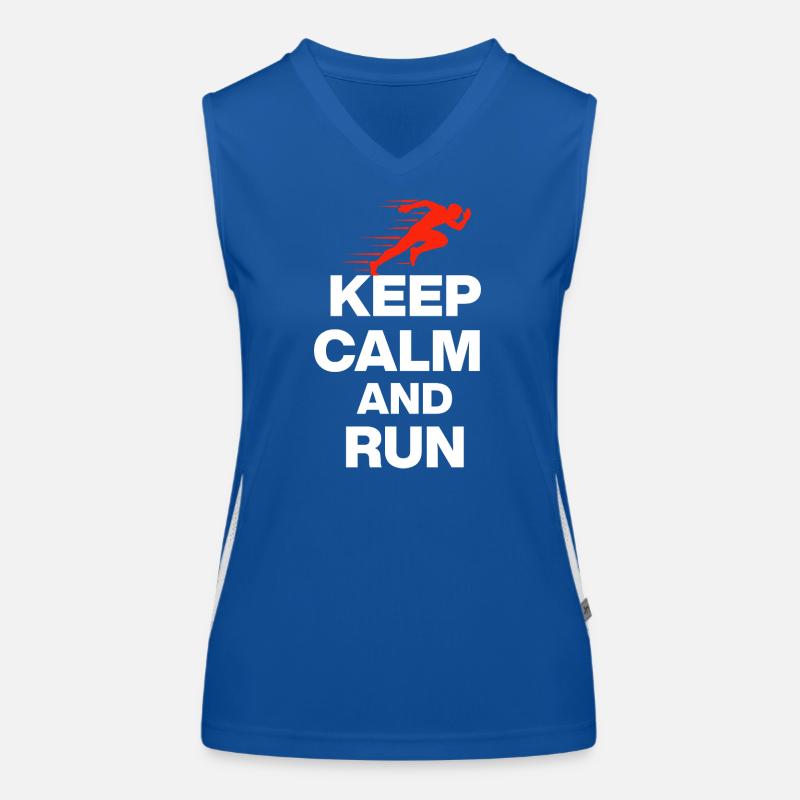KEEP CALM AND RUN! Funktionelles Kontrast-Tank Top für Frauen