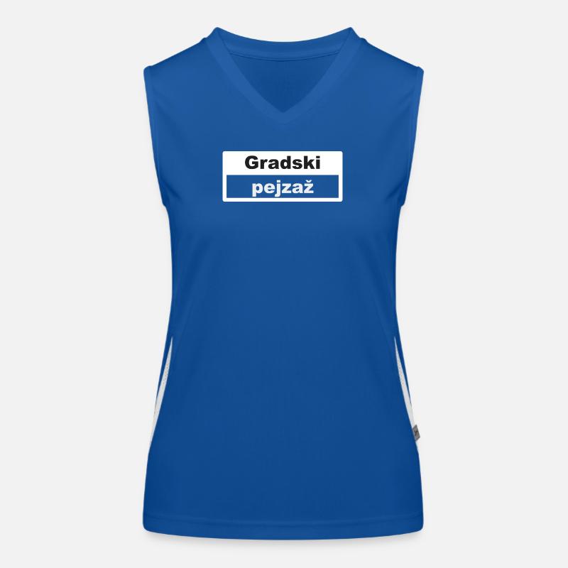 Cityscape Typography Croatia Women's Functional Contrast Tank Top