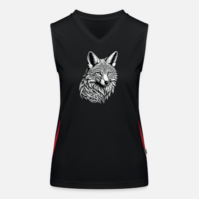 Keltischer Fuchs Funktionelles Kontrast-Tank Top für Frauen