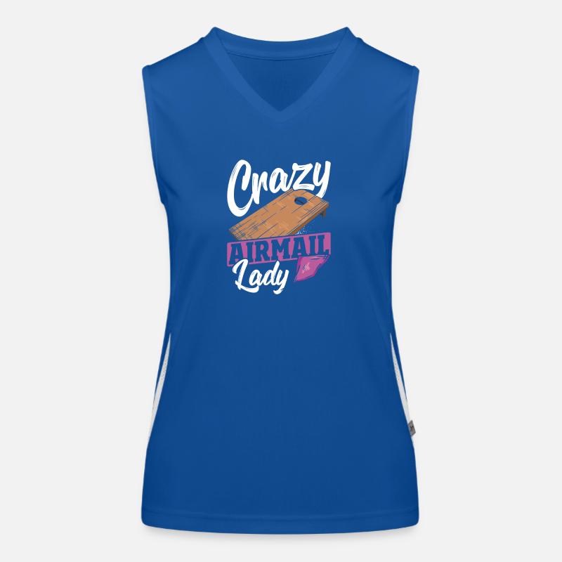 Sitzsack Sack Toss Crazy Airmail Cornhole Funktionelles Kontrast-Tank Top für Frauen