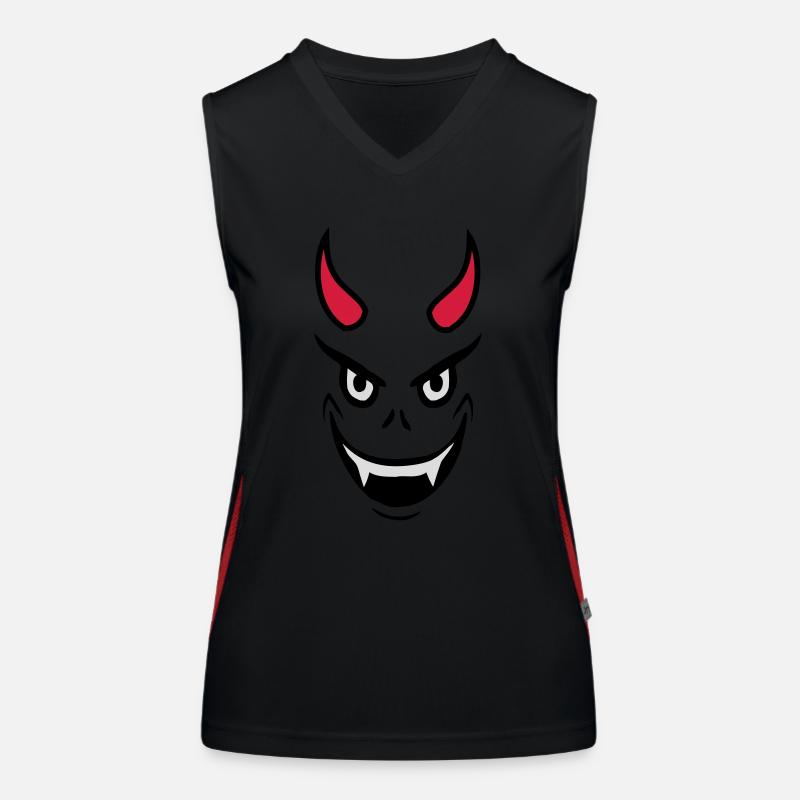 Conception du visage du diable maléfique Débardeur respirant contrasté Femme