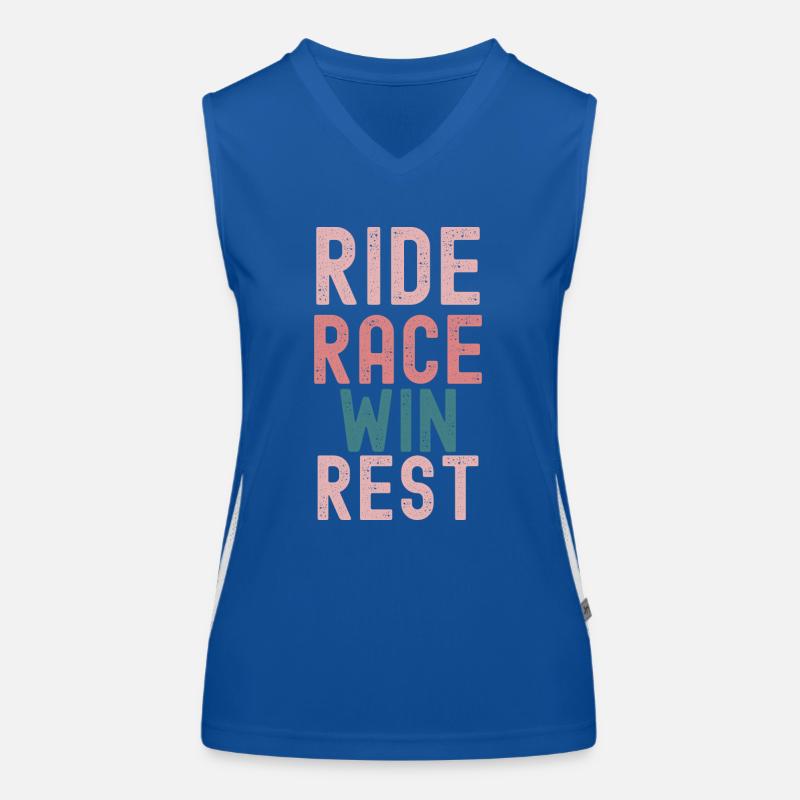 "Radfahren: Eine erfolgreiche Reise" Funktionelles Kontrast-Tank Top für Frauen