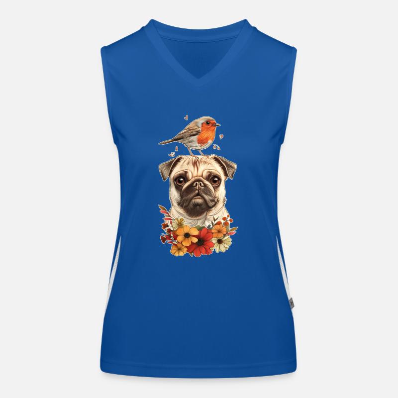 Carlin avec oiseau Débardeur respirant contrasté Femme