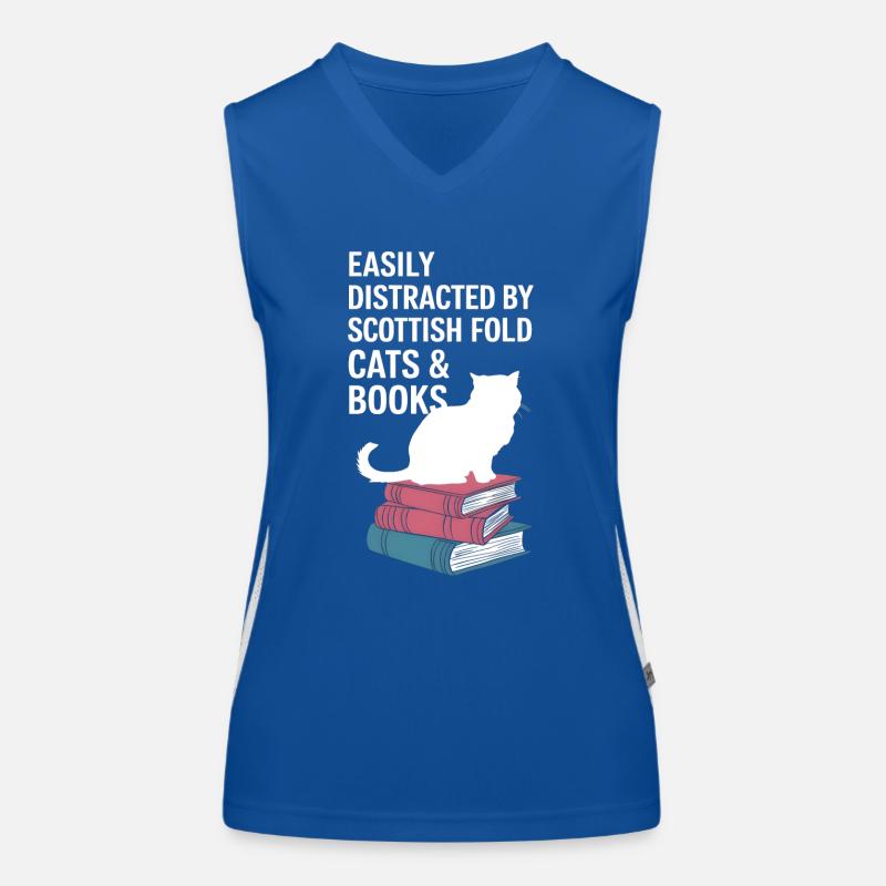 Katze Scottish Fold Geschenk Funktionelles Kontrast-Tank Top für Frauen
