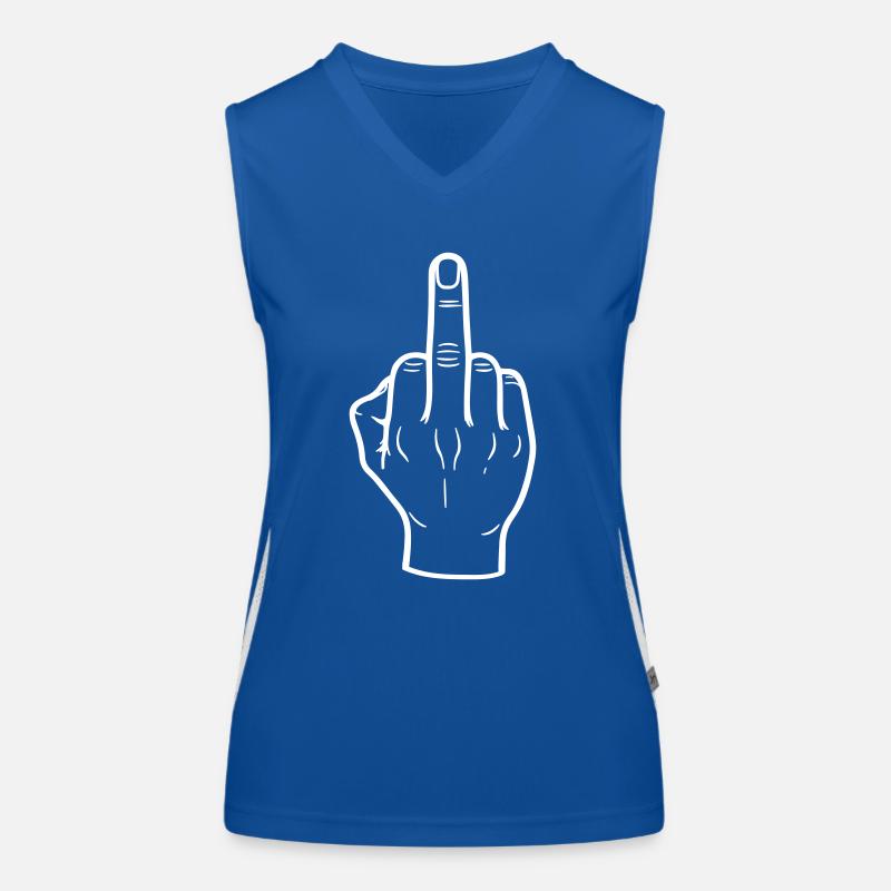 Mittelfinger Hand Funktionelles Kontrast-Tank Top für Frauen
