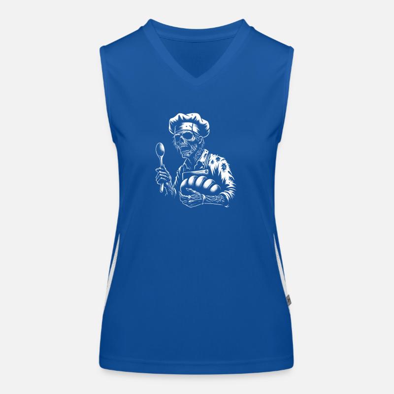Zombie als Bäcker - gruseliger Horror Bäcker Funktionelles Kontrast-Tank Top für Frauen