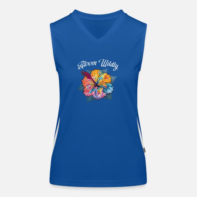 Bloom Wildly – Explosion de couleur Fleur Hibiscus Débardeur respirant contrasté Femme