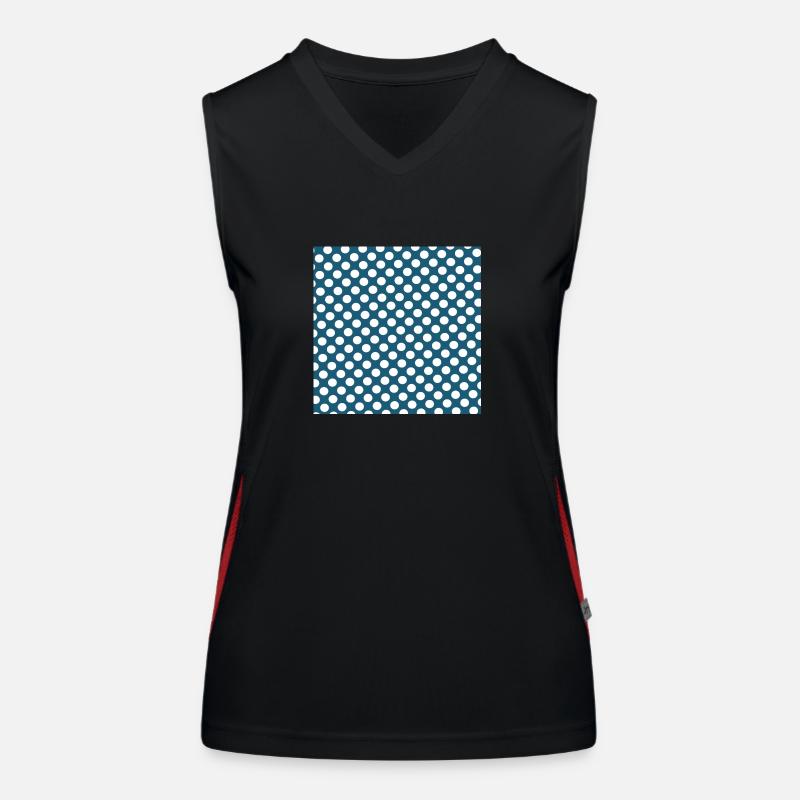 Polka dot blauer Hintergrund Punktemuster blauweiß Funktionelles Kontrast-Tank Top für Frauen