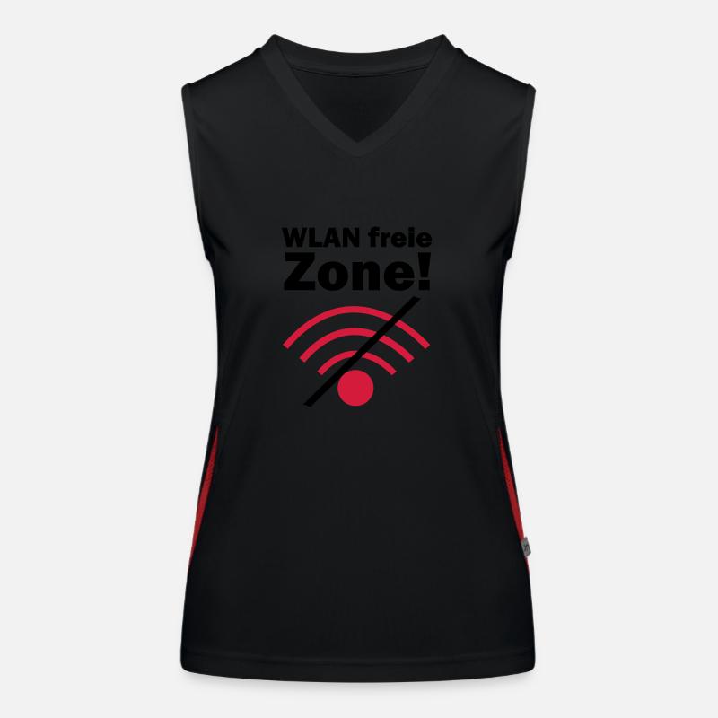 Zone libre de WLAN! Débardeur respirant contrasté Femme