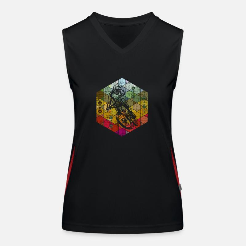 hexagone de coureur de descente Débardeur respirant contrasté Femme
