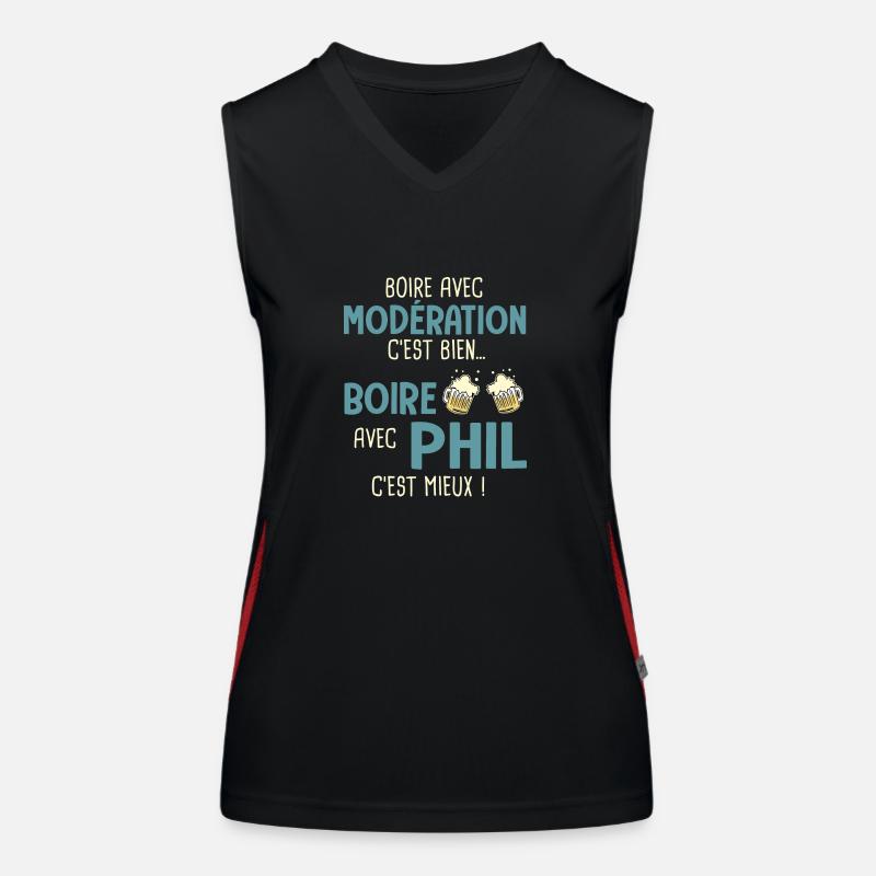 phiilippe modération boire avec phil c'est mieux Débardeur respirant contrasté Femme