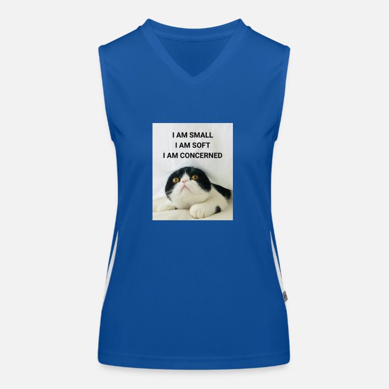 I AM SMALL, I AM SOFT, I AM CONCERNED CAT MEMES Women's Functional Contrast Tank Top