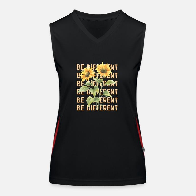 BE DIFFERENT Tournesol Amour de soi Positivité Débardeur respirant contrasté Femme