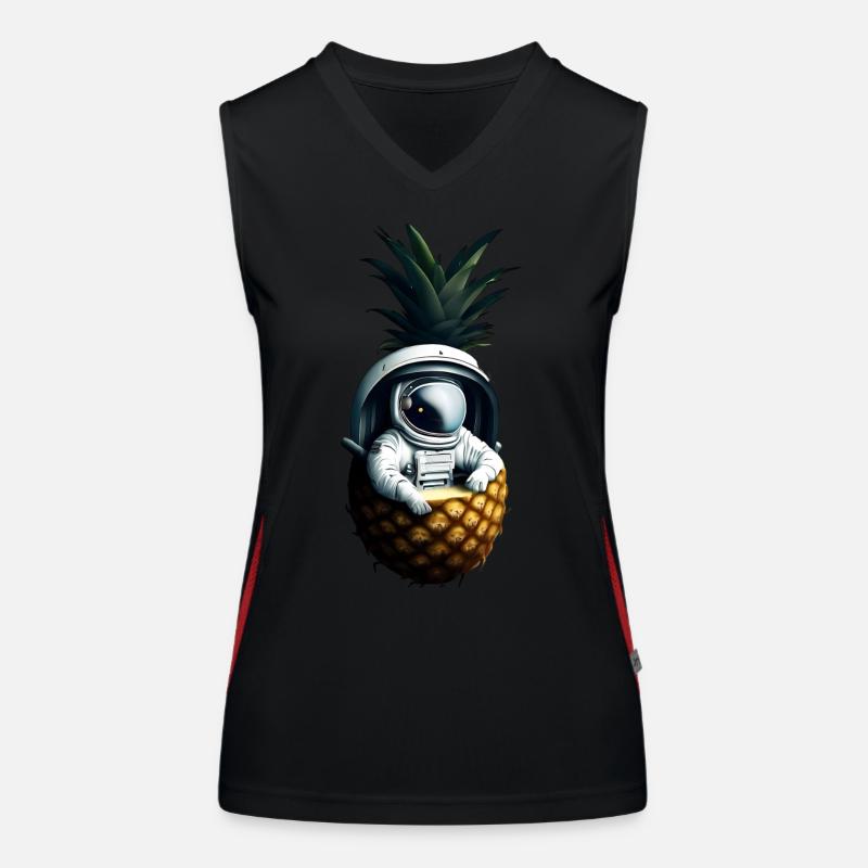 Astronaut in Ananas Funktionelles Kontrast-Tank Top für Frauen