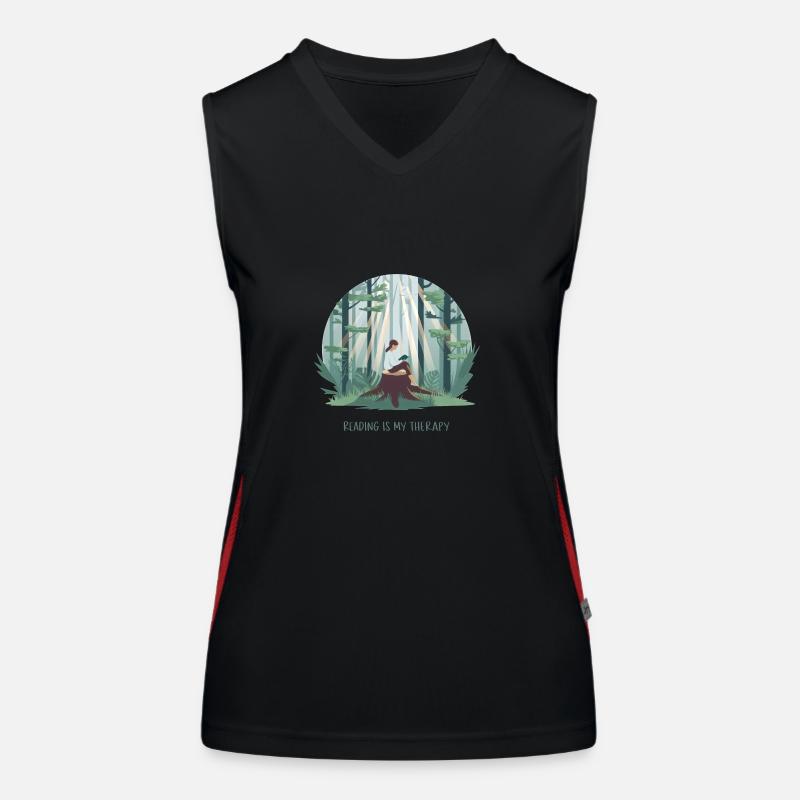 Reading is My Therapy – Books & Relaxation Women's Functional Contrast Tank Top