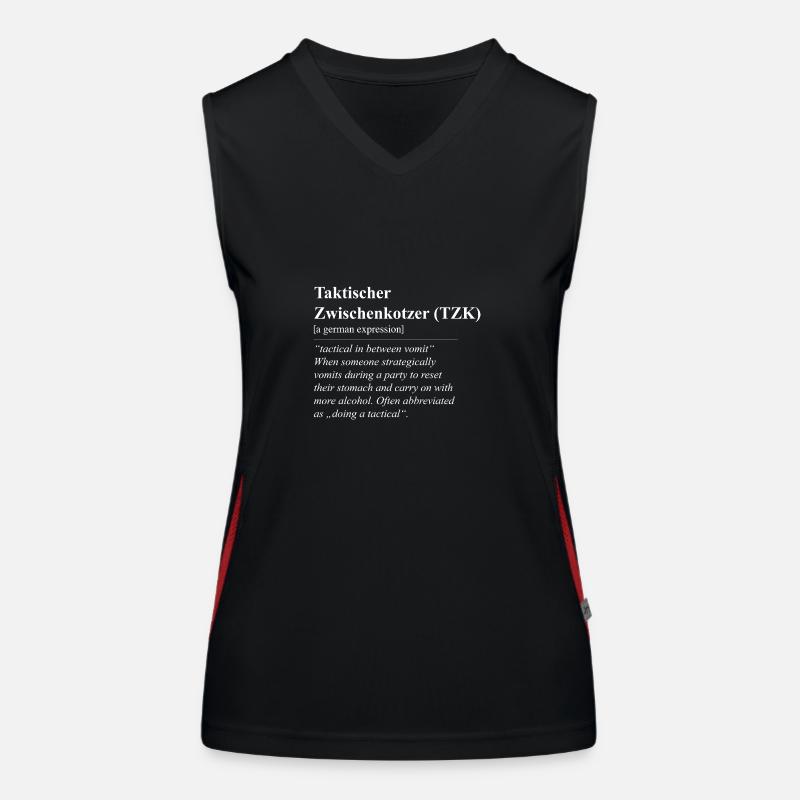 Interjection tactique Phrase drôle Débardeur respirant contrasté Femme