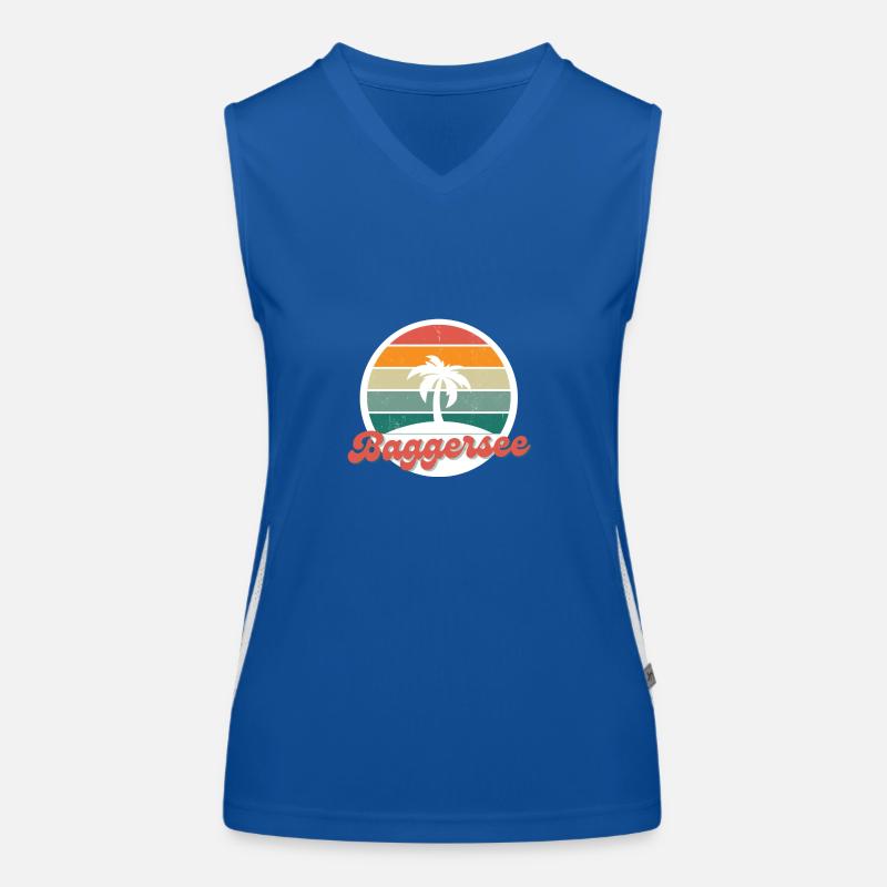 Baggersee Insel Funktionelles Kontrast-Tank Top für Frauen