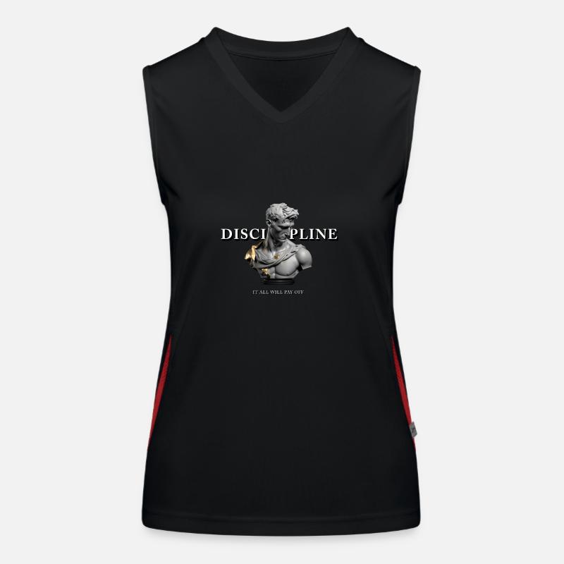 Disziplin Griechische Statue – It All Will Pay Off Funktionelles Kontrast-Tank Top für Frauen