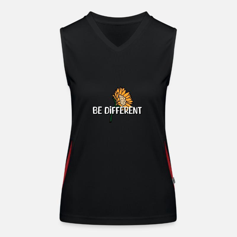BE DIFFERENT Tournesol Amour de soi Positivité Débardeur respirant contrasté Femme