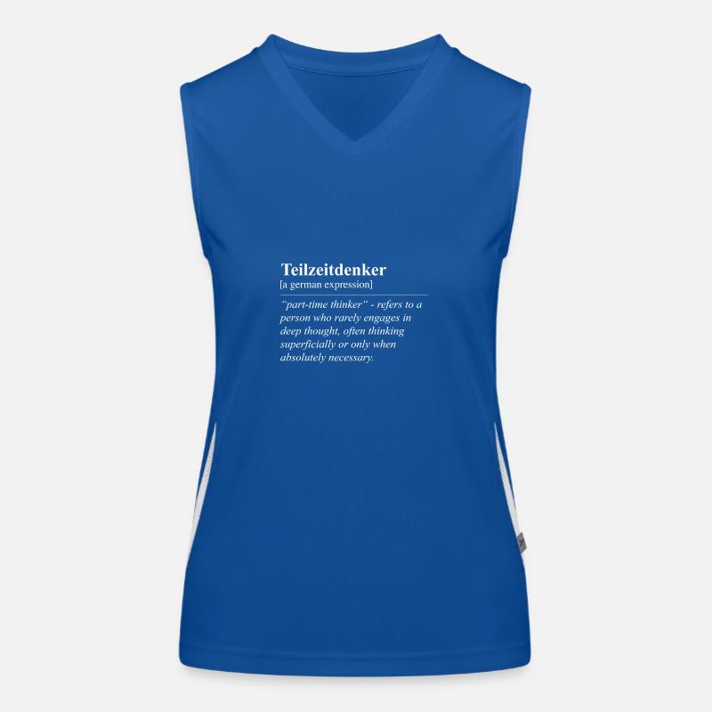 Part-Time Thinker Funny German Idiom Women's Functional Contrast Tank Top
