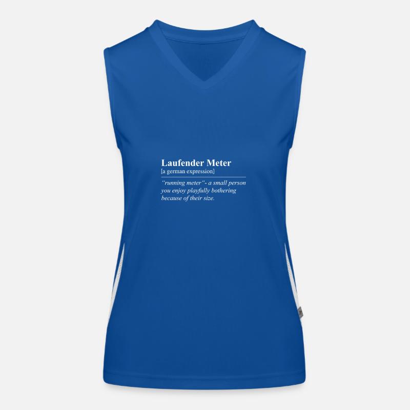Running Meter Funny German Idiom Women's Functional Contrast Tank Top